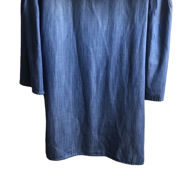 Anthropologie Cloth & Stone Small Chambray Bell Sleeve Swing Dress Minimalist - Picture 5 of 10
